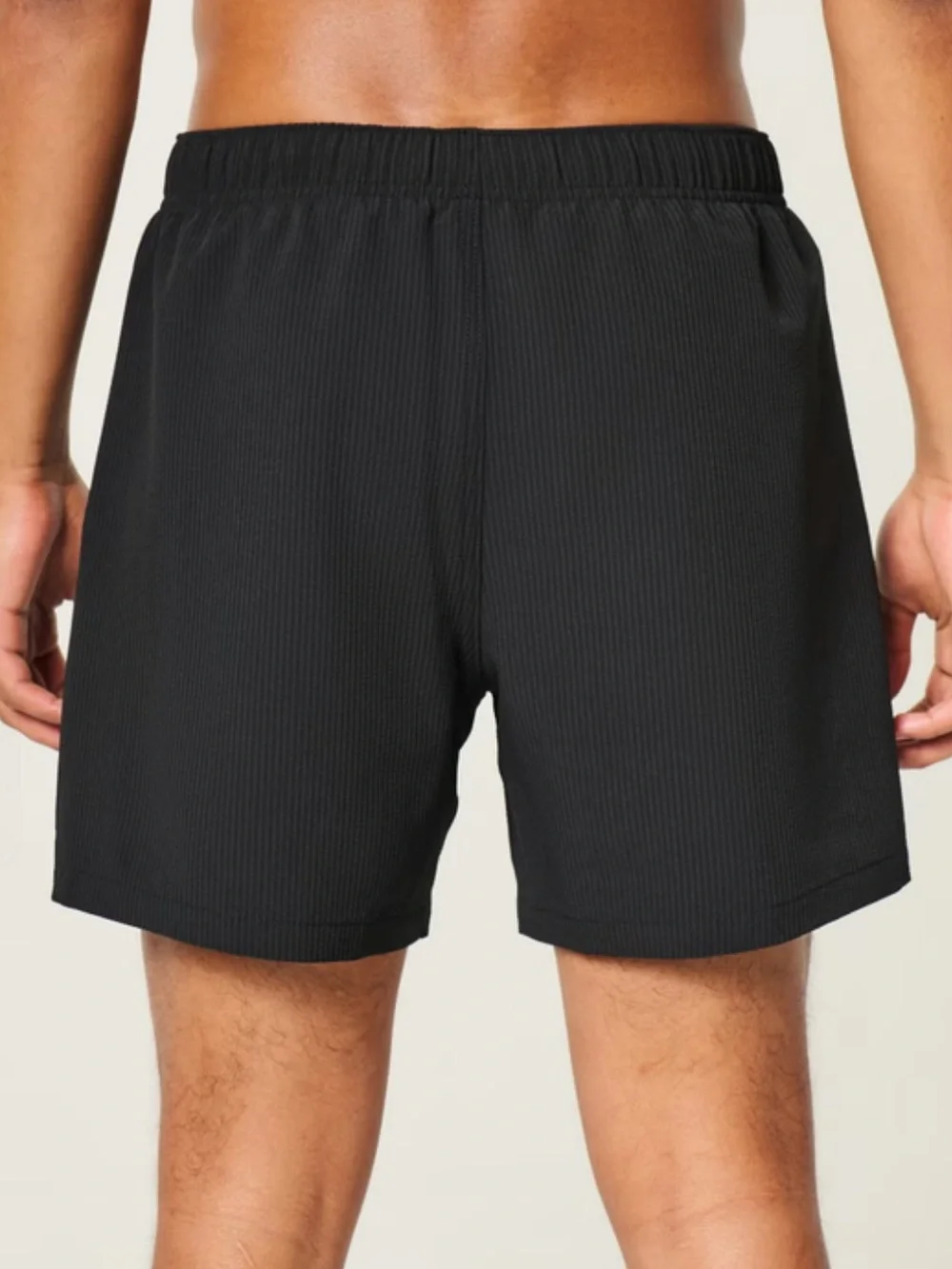 Hollister Men's Black lined seersucker swim Shorts M